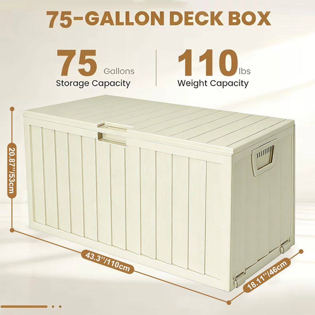 75 Gallon Resin Outdoor Storage Box