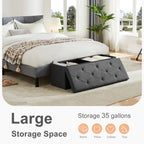 Folding Storage Ottoman Bench