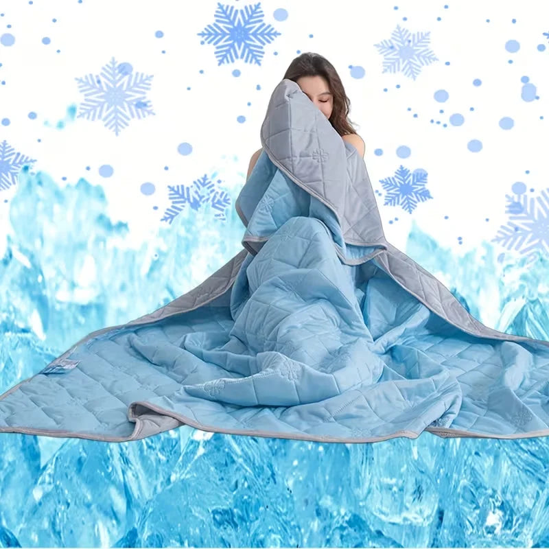 1pc Large Cooling Blanket for Hot Sleepers, Dual-Sided Soft & Lightweight Summer Bedding, Contemporary Geometric Pattern,