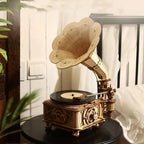 Hand Crank Classic Gramophone with Wooden Model Building Kits