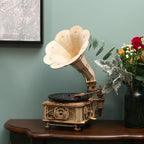 Hand Crank Classic Gramophone with Wooden Model Building Kits