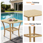 3 Pieces Wicker Rocking Bistro Set