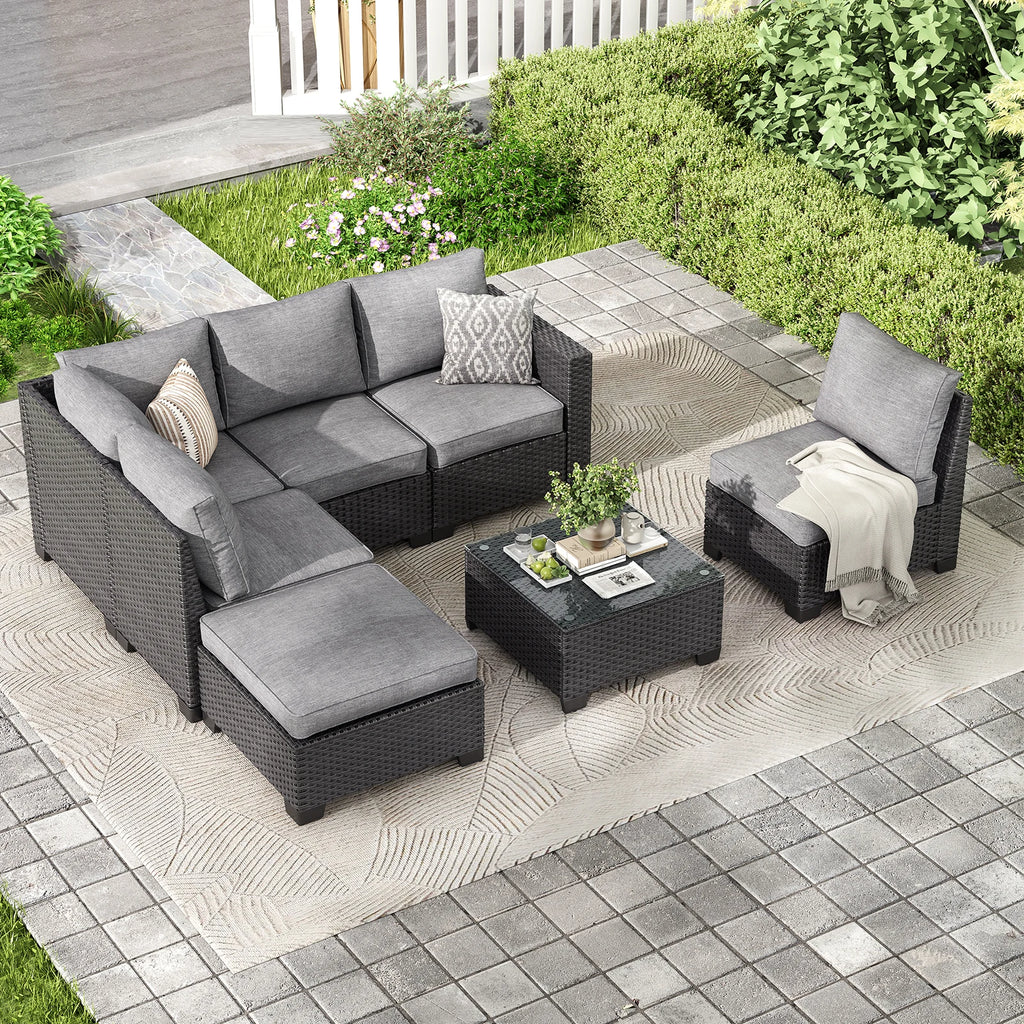 Patio Sectional Sofa Set,