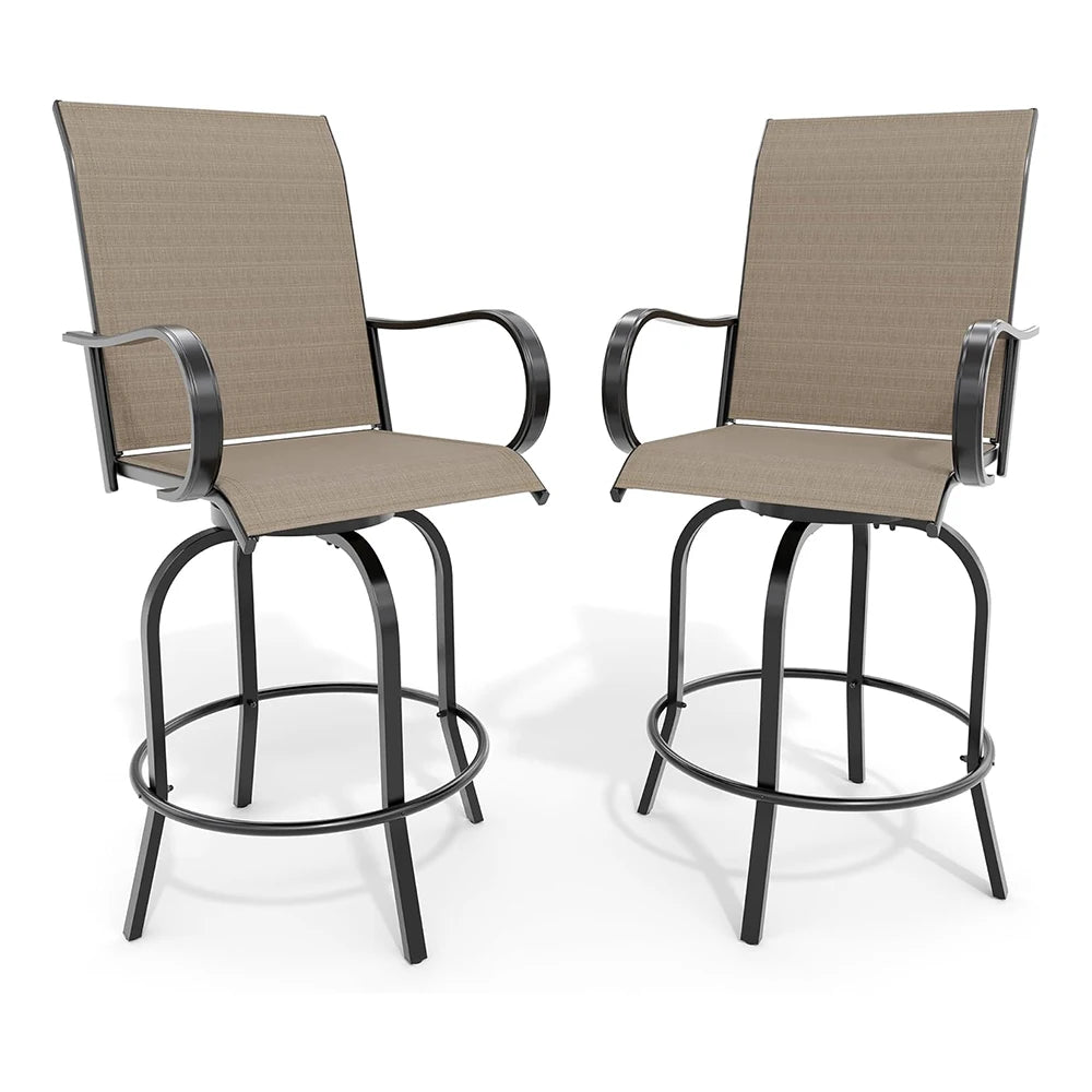 2 Piece Outdoor Swivel Bar Chairs