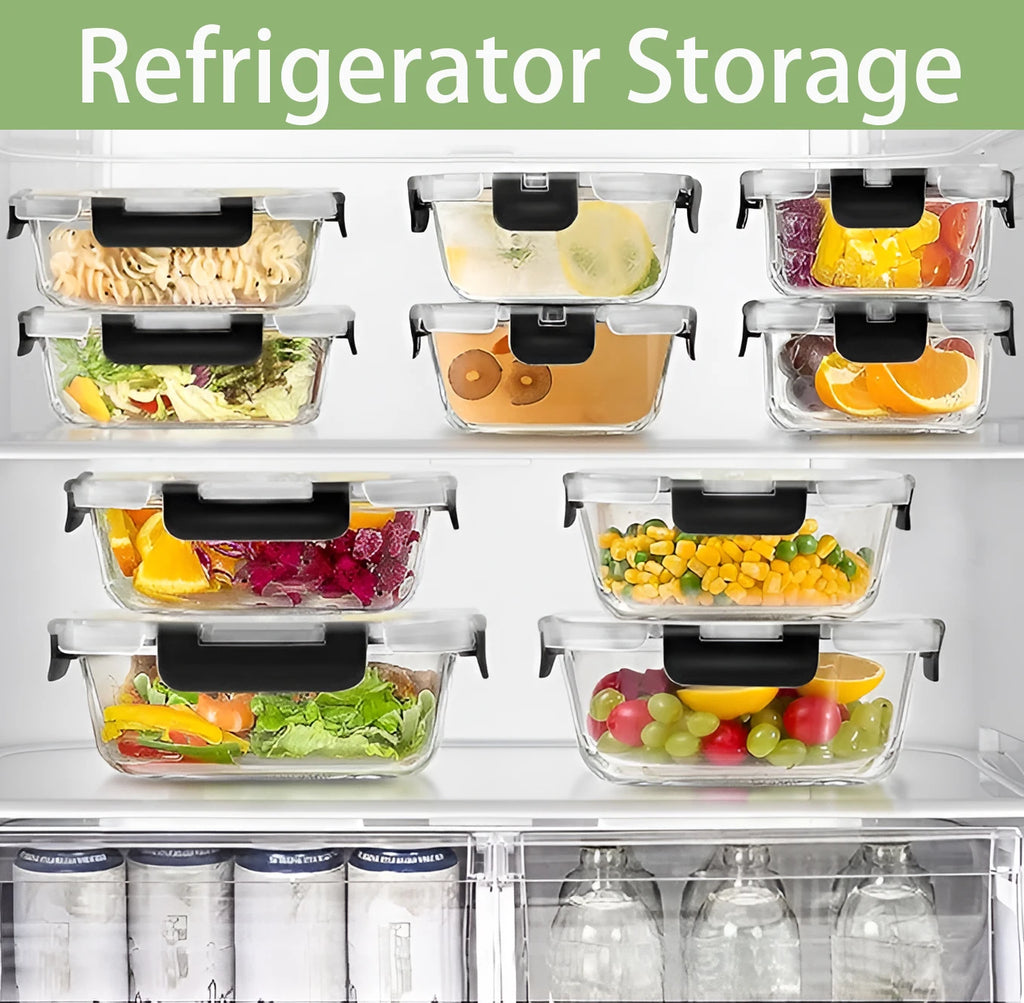 12pcs Glass Lunch Box Food Storage