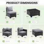 Patio Sectional Sofa Set,
