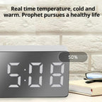 1Pc White LED Mirror Table Clock