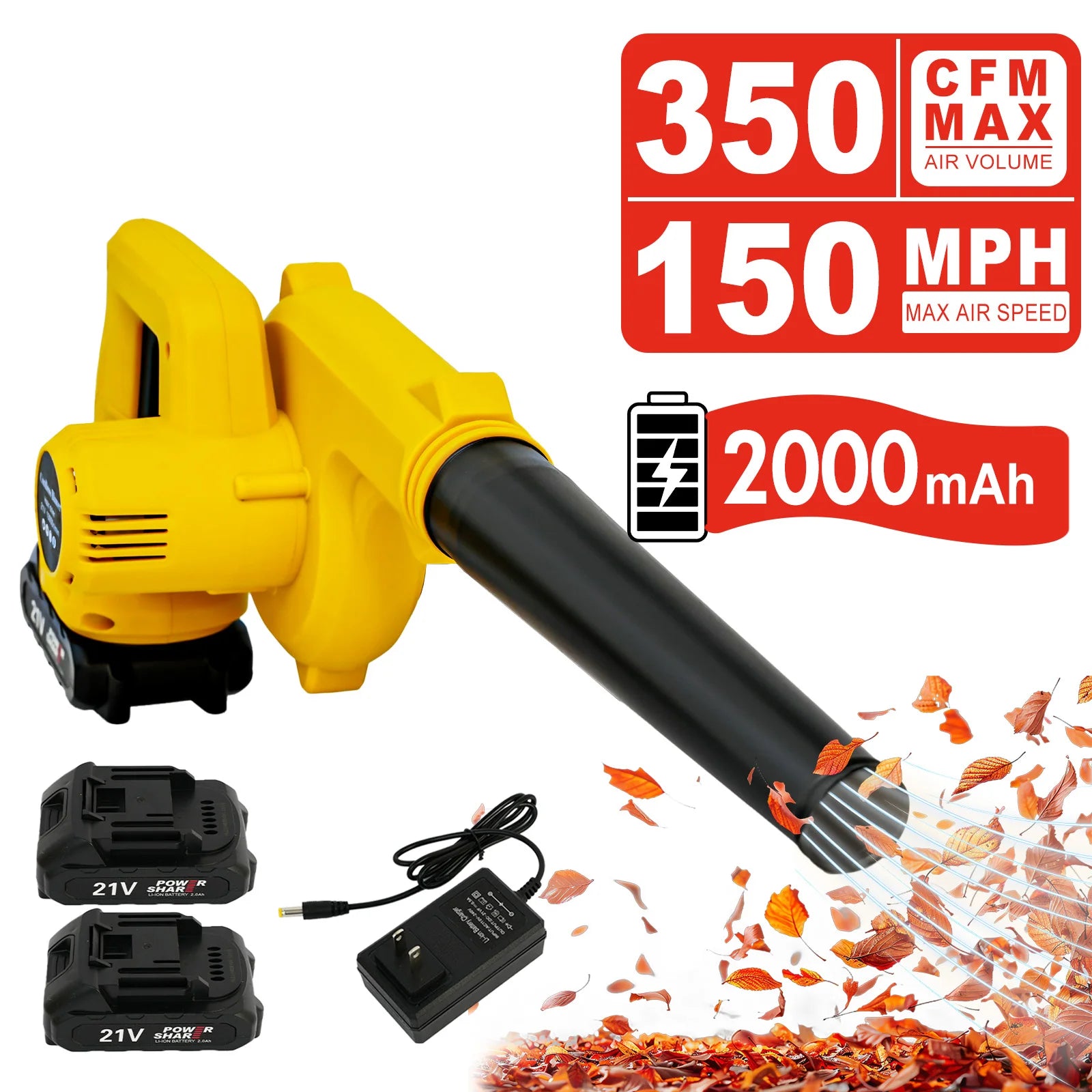 2-in-1 Cordless Leaf Blower 21V