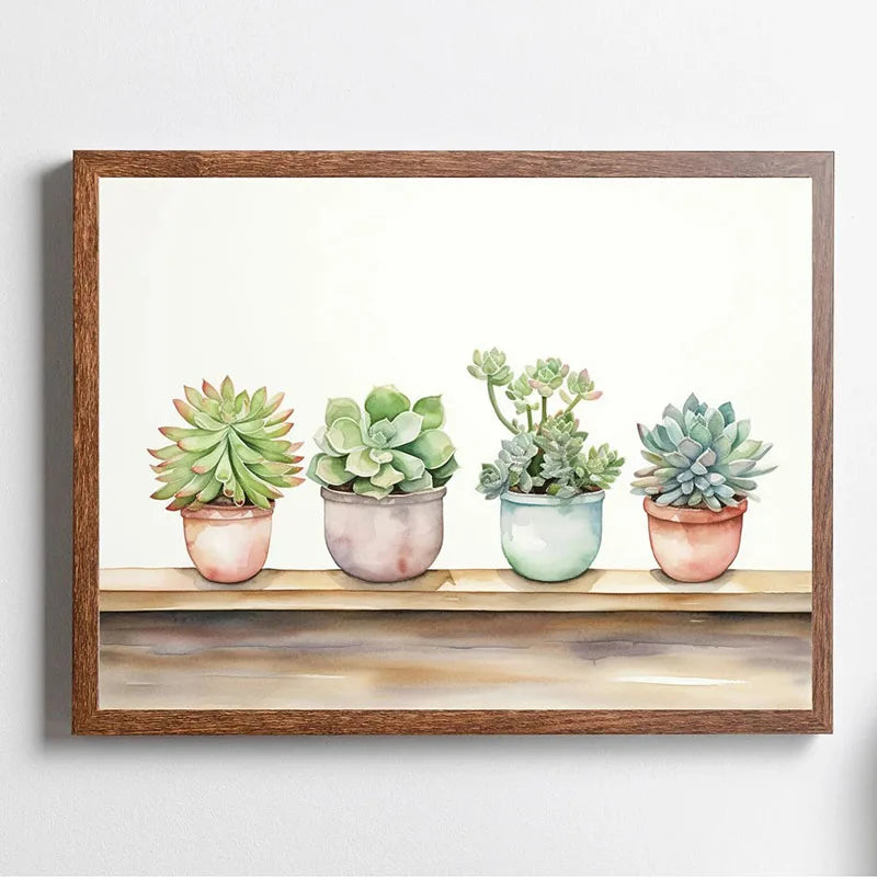1pc Green Botanical Leaves Interior Art Print