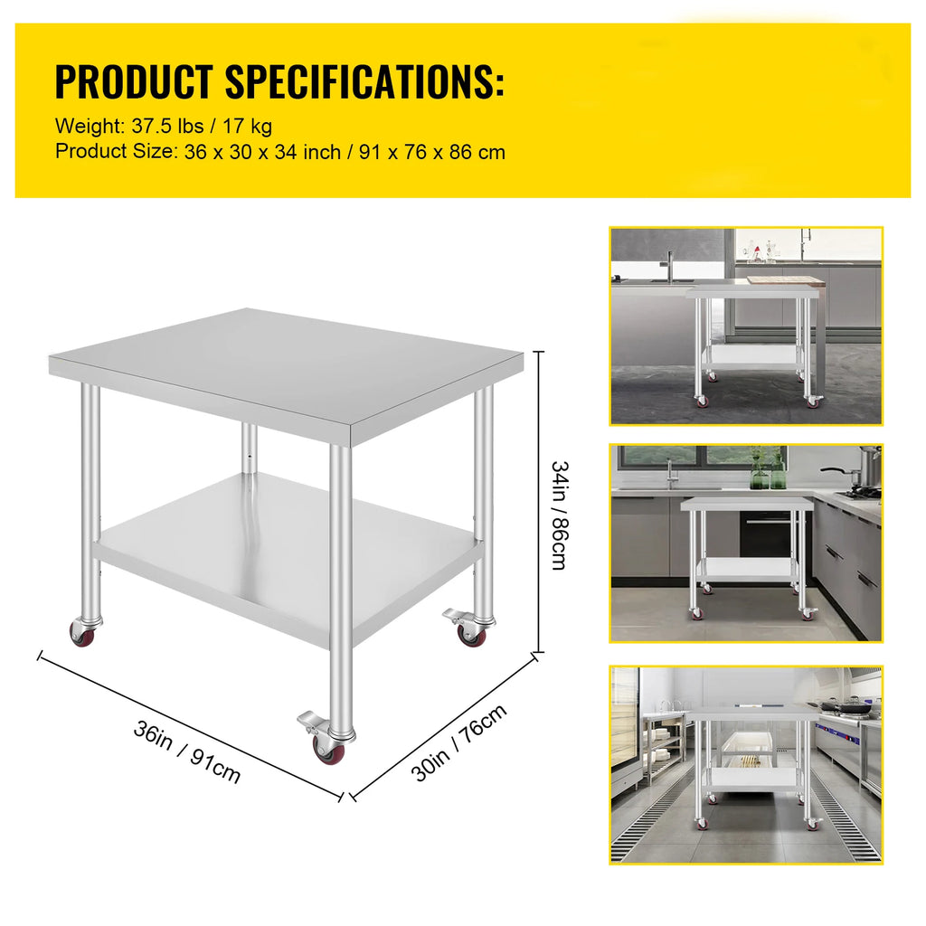 Stainless Steel Kitchen Worktable