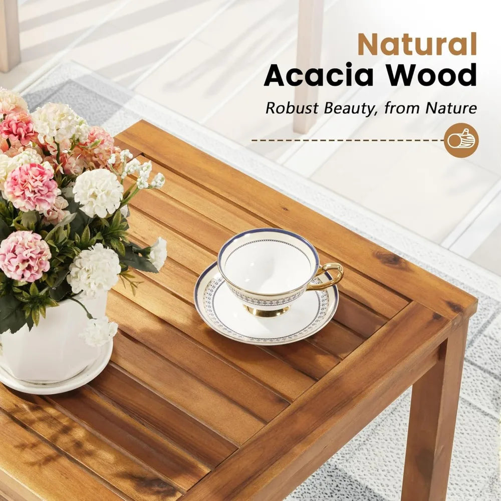 Chairs 3 Piece Acacia Wood Patio Furniture
