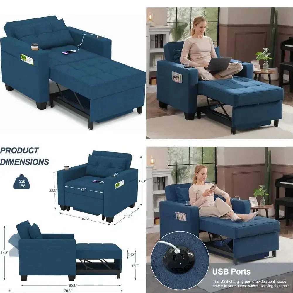 3-in-1 convertible chair bed