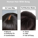 3x1 middle part lace human hair wig