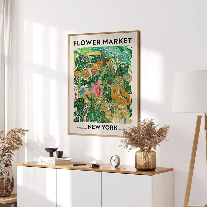 1pc Green Botanical Leaves Interior Art Print