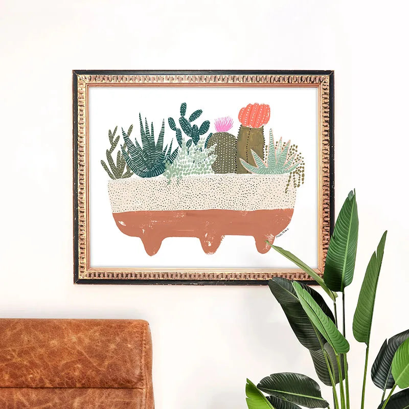 1pc Green Botanical Leaves Interior Art Print