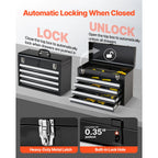 Metal Tool Box Portable 4-Drawers
