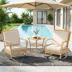 3 Pieces Wicker Rocking Bistro Set