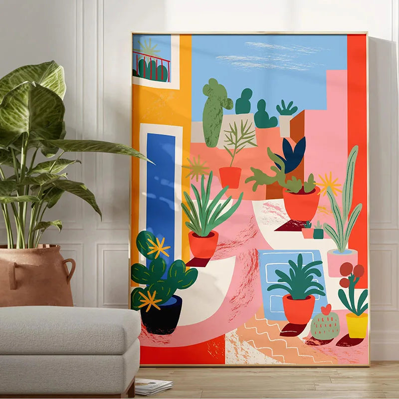1pc Green Botanical Leaves Interior Art Print