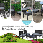 4pcs Outdoor Patio Rattan Wicker