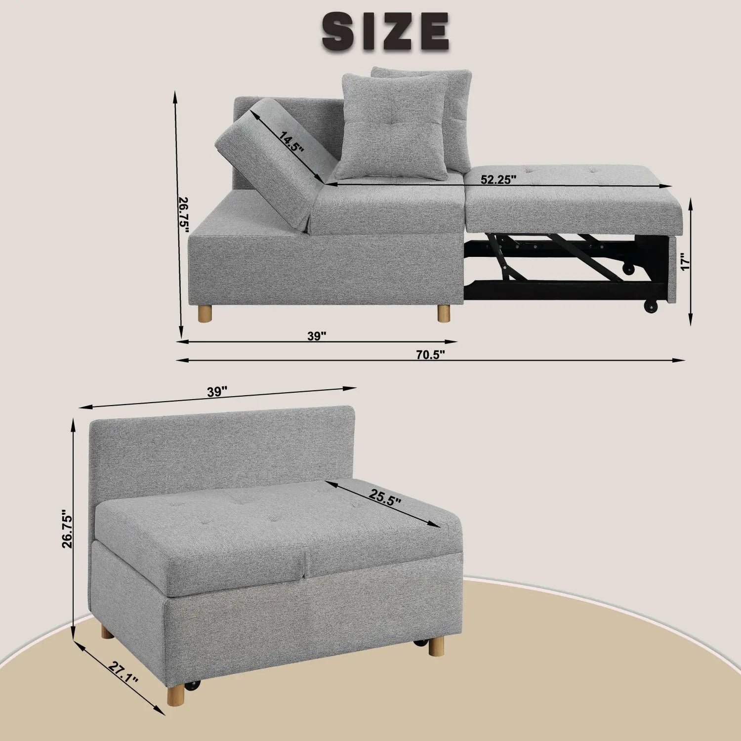 Four in one convertible sofa