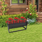 Outdoor Elevated Raised Planter Bed Garden Flower Vegetable Herb Grow Box Stand Rectangular