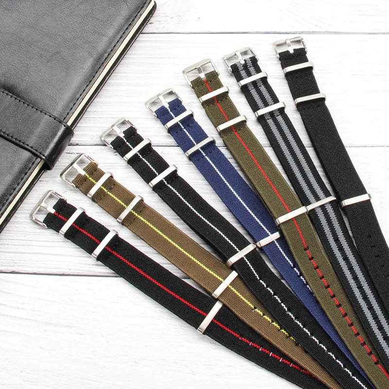 Elastic woven nato watch strap Nylon