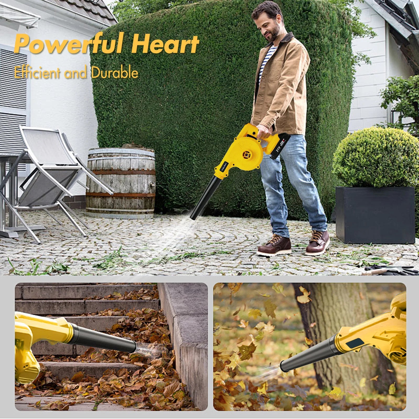 2-in-1 Cordless Leaf Blower 21V