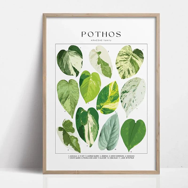 1pc Green Botanical Leaves Interior Art Print