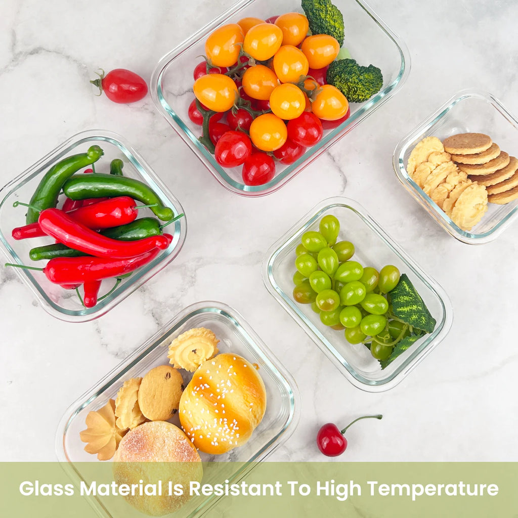 8pcs Glass Food Storage Containers Set