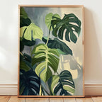 1pc Green Botanical Leaves Interior Art Print