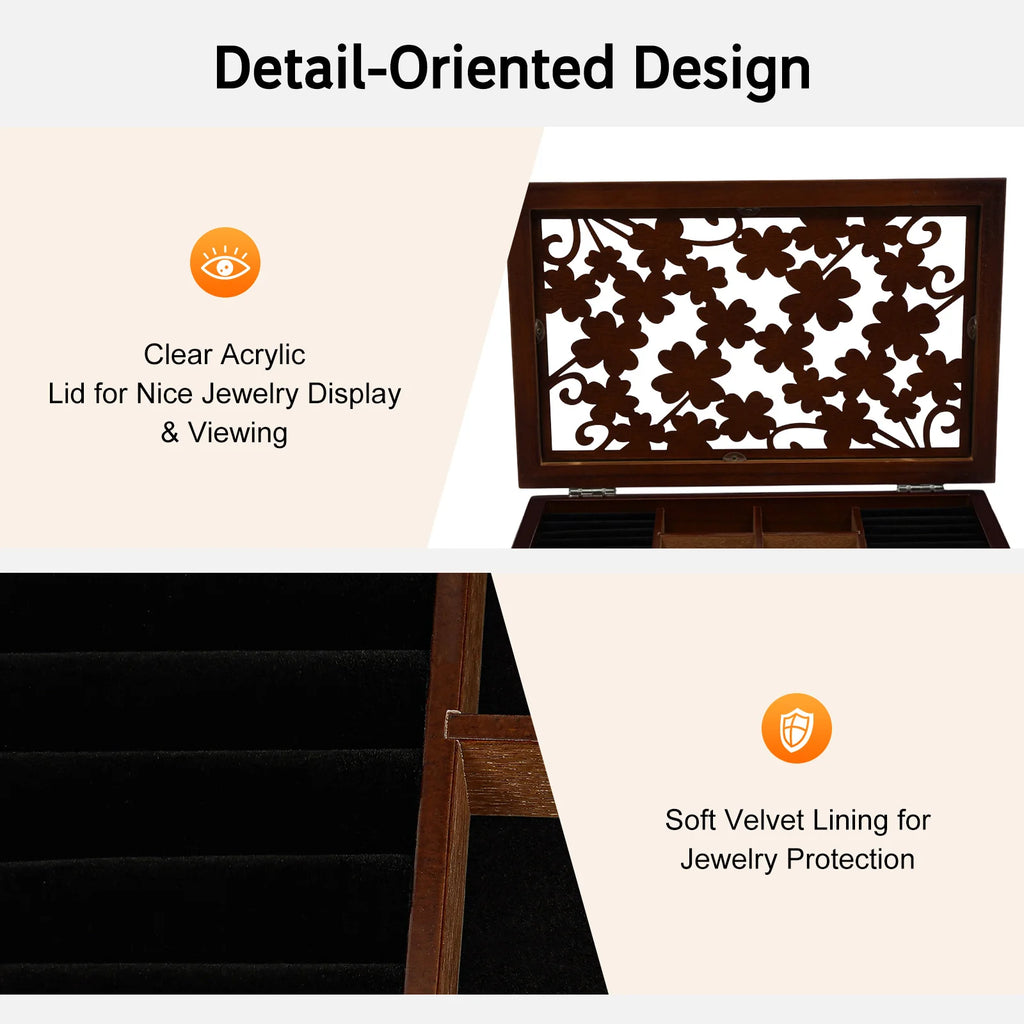6 Layers Wooden Jewelry Boxes