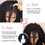 30 32 Inch Kinky Straight U Part Wigs