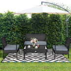 4pcs Outdoor Patio Rattan Wicker