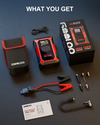 GOOLOO A3 Jump Starter with Air Compressor, 3000A Portable Car Battery Booster (9.0 Gas/6.5L Diesel) with 150PSI Auto-Shutoff Ti