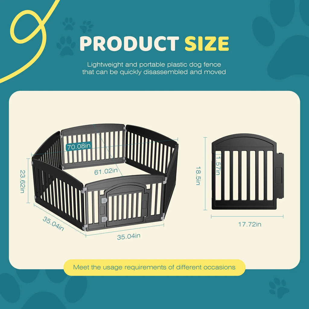 Plastic Dog Playpen 6 Panel 24IN