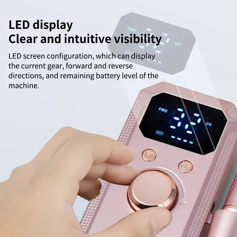 Professional Cordless Rechargeable Electric Nail Drill