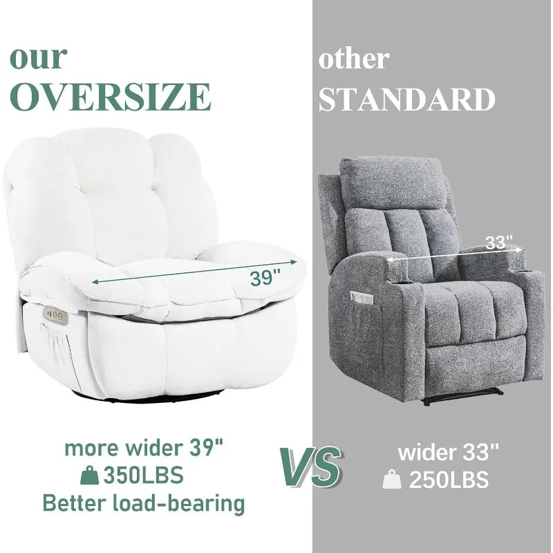 Power Recliner Chair, Swivel Rocker Recliner