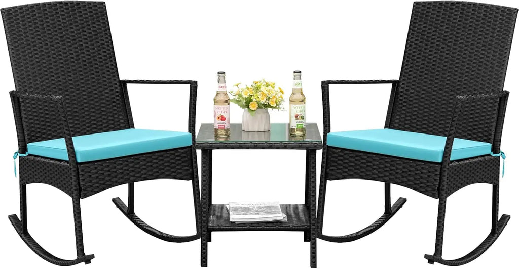 Rocking Chair Outdoor PE Rattan Patio Chairs