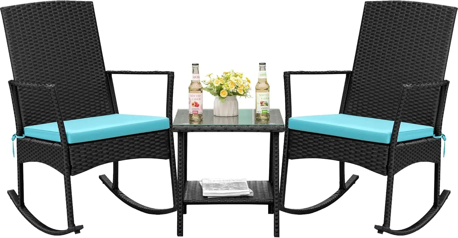 Rocking Chair Outdoor PE Rattan Patio Chairs