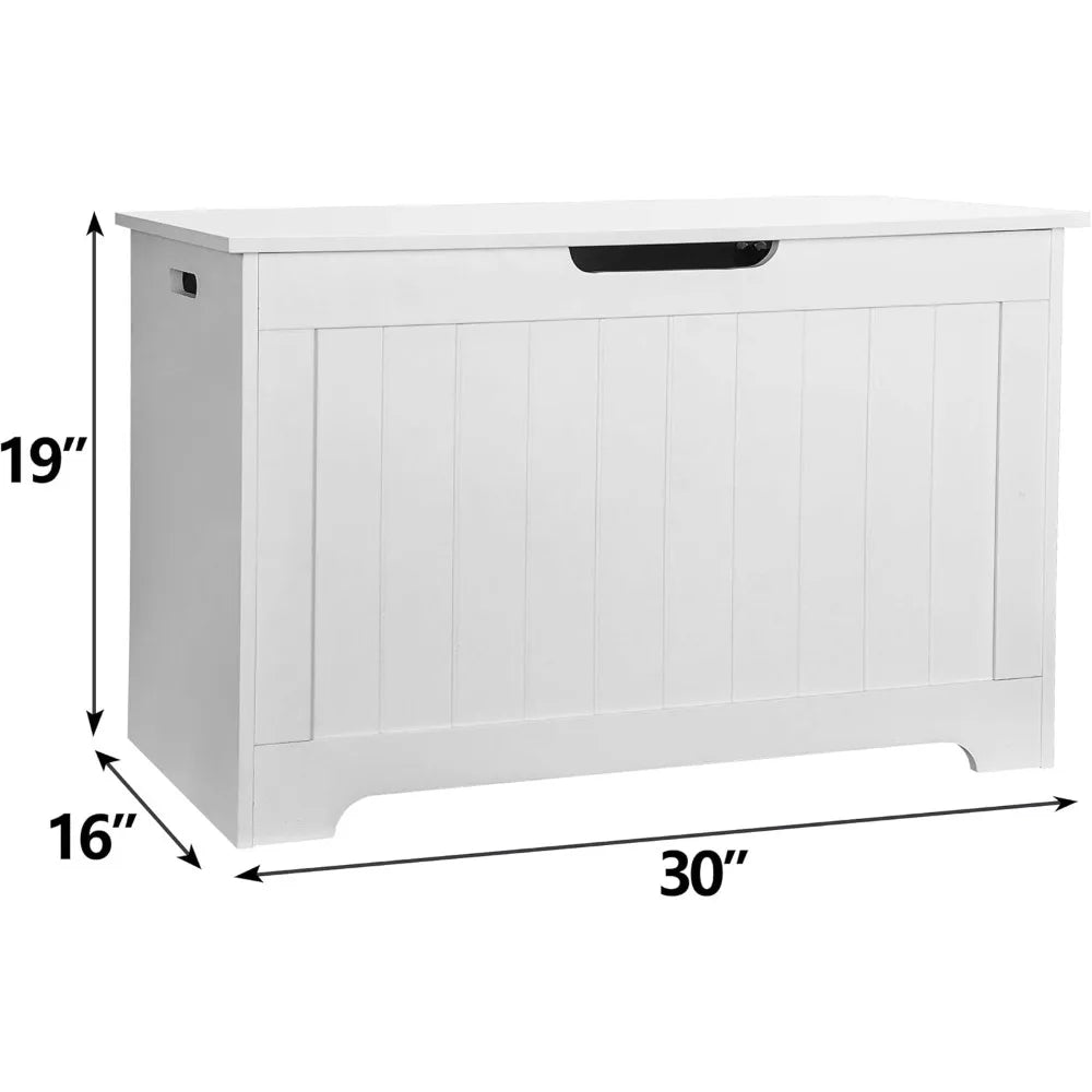 White Wooden Entryway Storage Bench