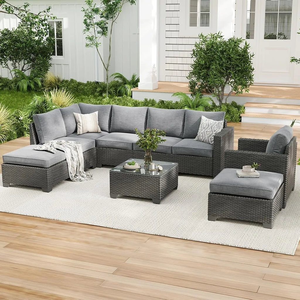 Patio Sectional Sofa Set,