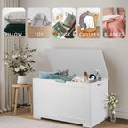 White Wooden Entryway Storage Bench