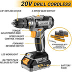 DEKO 20V cordless drill kit