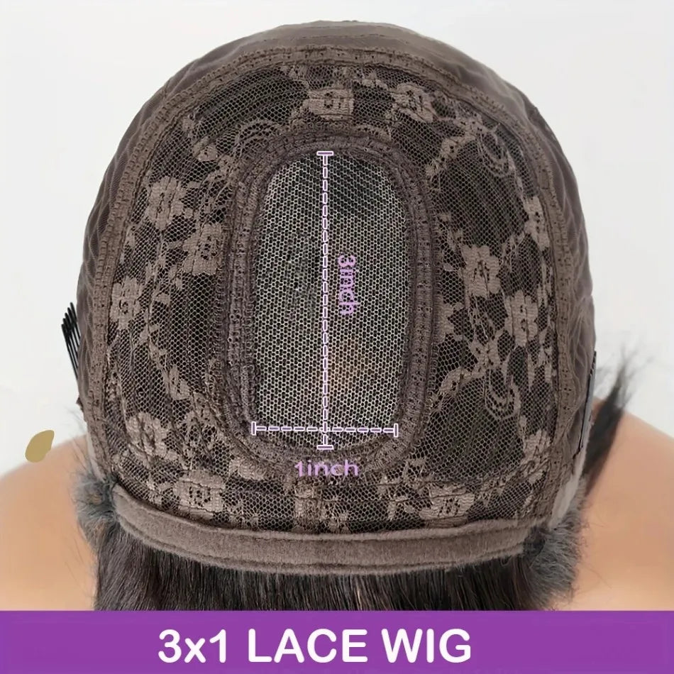 3x1 middle part lace human hair wig