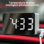 1Pc White LED Mirror Table Clock