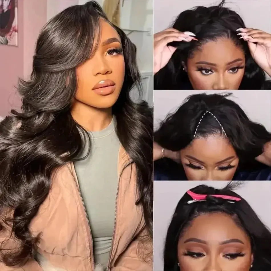 3x1 middle part lace human hair wig