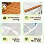 3 Piece Patio urniture Set, 2 All Weather Teslin Chaise Lounge Chairs with Acacia Wood Side Table, Outdoor Lounge or Porch Pools