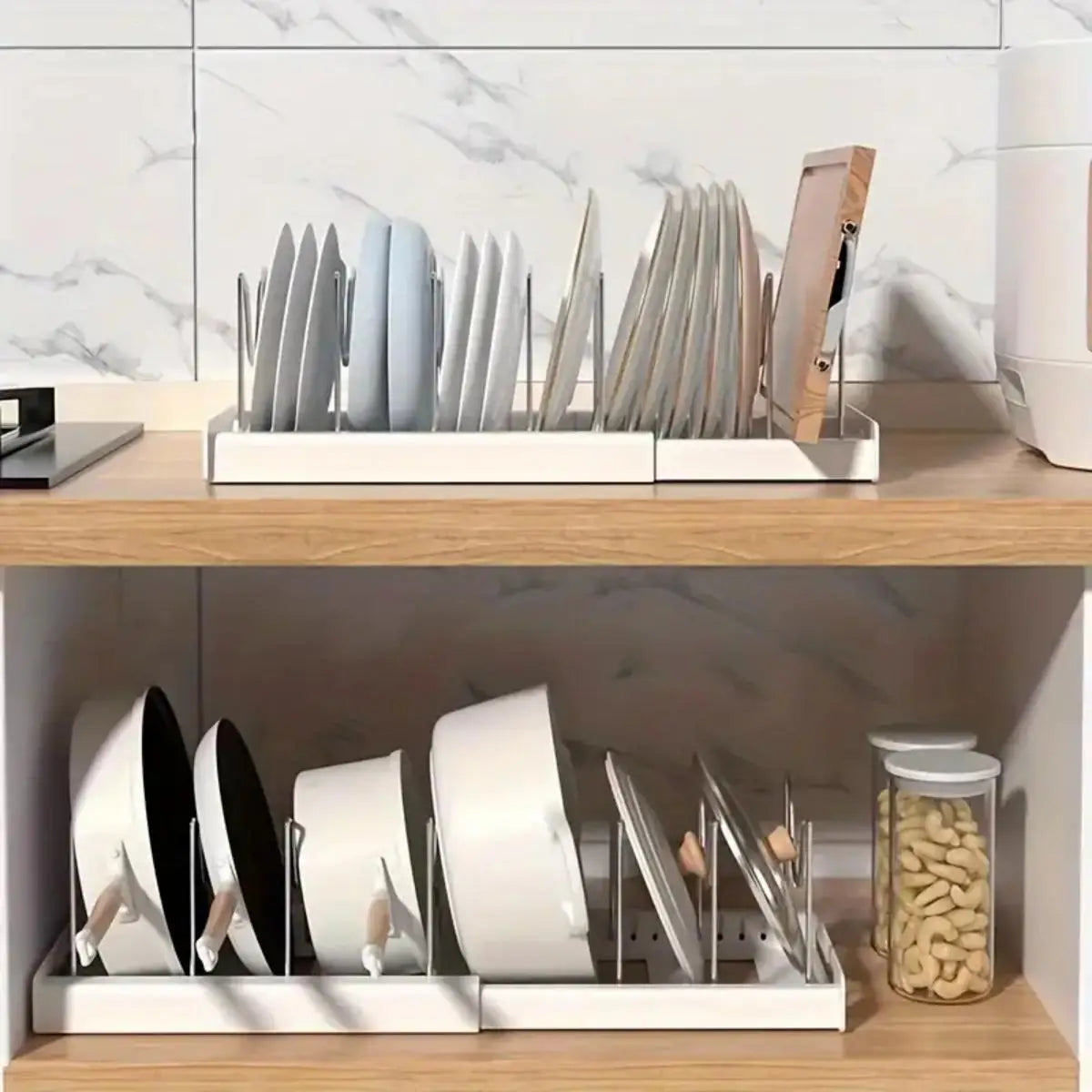 Expandable Kitchen Pot Pan Organizer under Cabinet