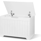 White Wooden Entryway Storage Bench