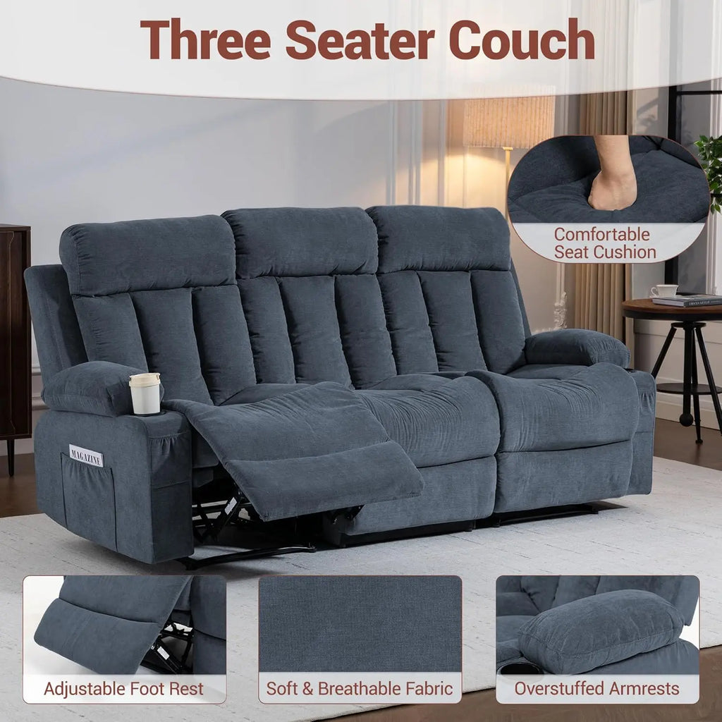 3-Seater Manual Recliner Chair